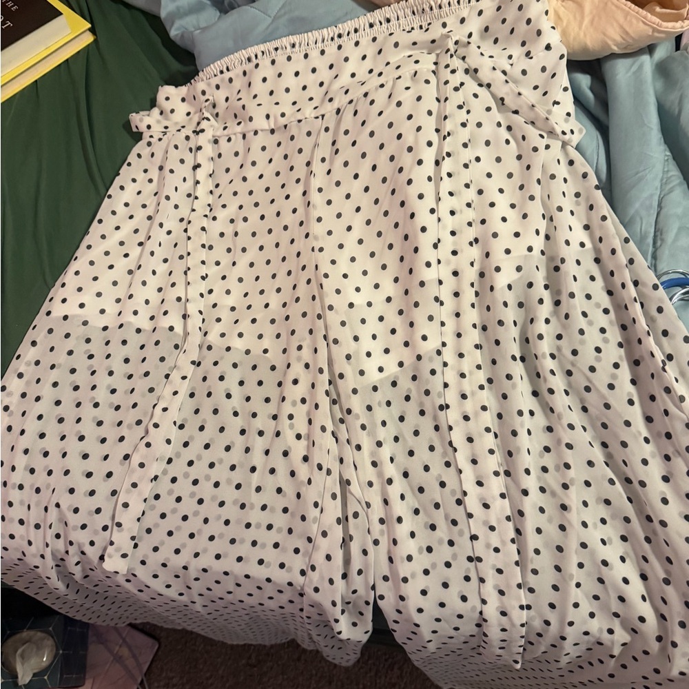 Polka Dot flowing pants with built in short